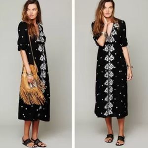 NWOT Free People Embroidered Fable Midi Dress